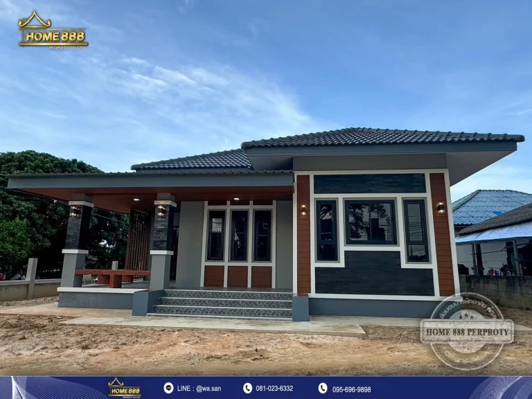 บ้านคุณมด บ้านชั้นเดียวสไตล์คอนเทมโพรารี่ จังหวัดลำพูน — ภาพหน้างาน 2